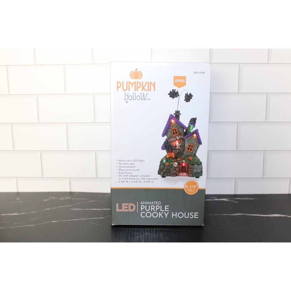 Pumpkin Hollow LED Animated Purple Cooky House BRAND NEW Never Opened